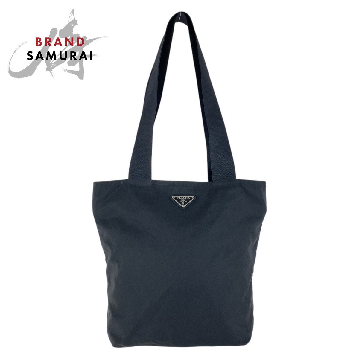 PRADA プラダ　ナイロン　ブラック　黒　トートバッグ　ハンドバッグ　三角ロゴ PRADA トートバッグハンドバッグナイロン三角ロゴプレート黒