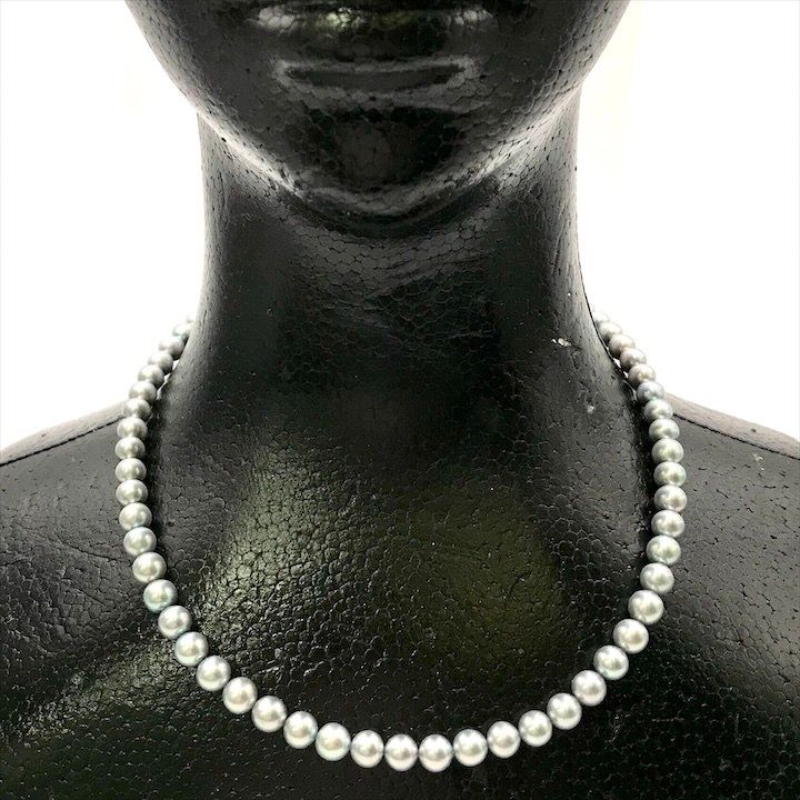 【鏡面✨極美品】あこや真珠 ネックレス 6.0-6.5 SILVER刻印 ブルー 超美品 あこや真珠 パール シルバー刻印 6.5-6.8mm 照り良好