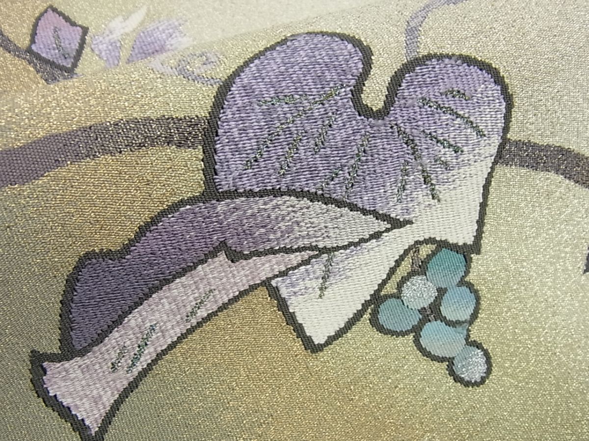 平和屋本店□極上 本加賀友禅作家 由水煌人監修 爪掻き本綴れ 太鼓柄