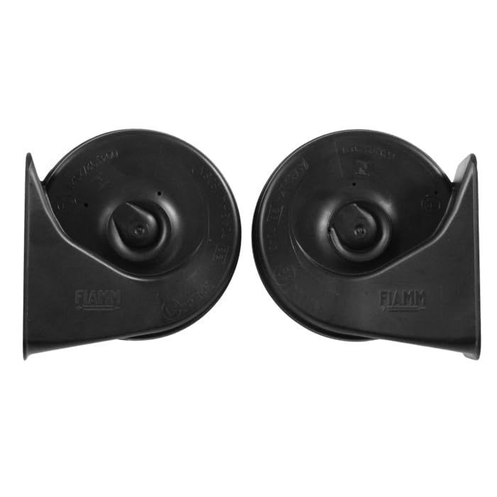 FIAMM フィアム ホーン 12V AM80SX LOW HIGH 低音 高音 セット ブラック ヨーロピアン ユーロ ホーン 車検対応 112dB 車 取り付け 二股 クラクション 旧車 配線 汎用 ドイツ車 イタリア車 イギリス車 高