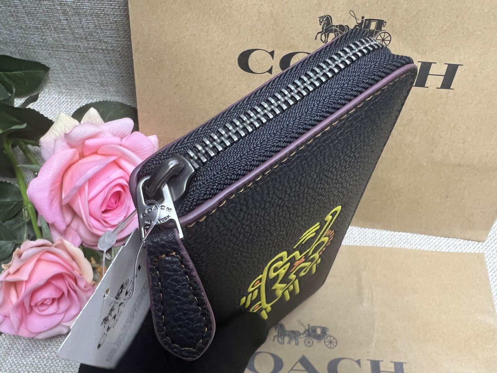 COACH 財布 コーチ 長財布 アコーディオン ラウンドジップ レザー