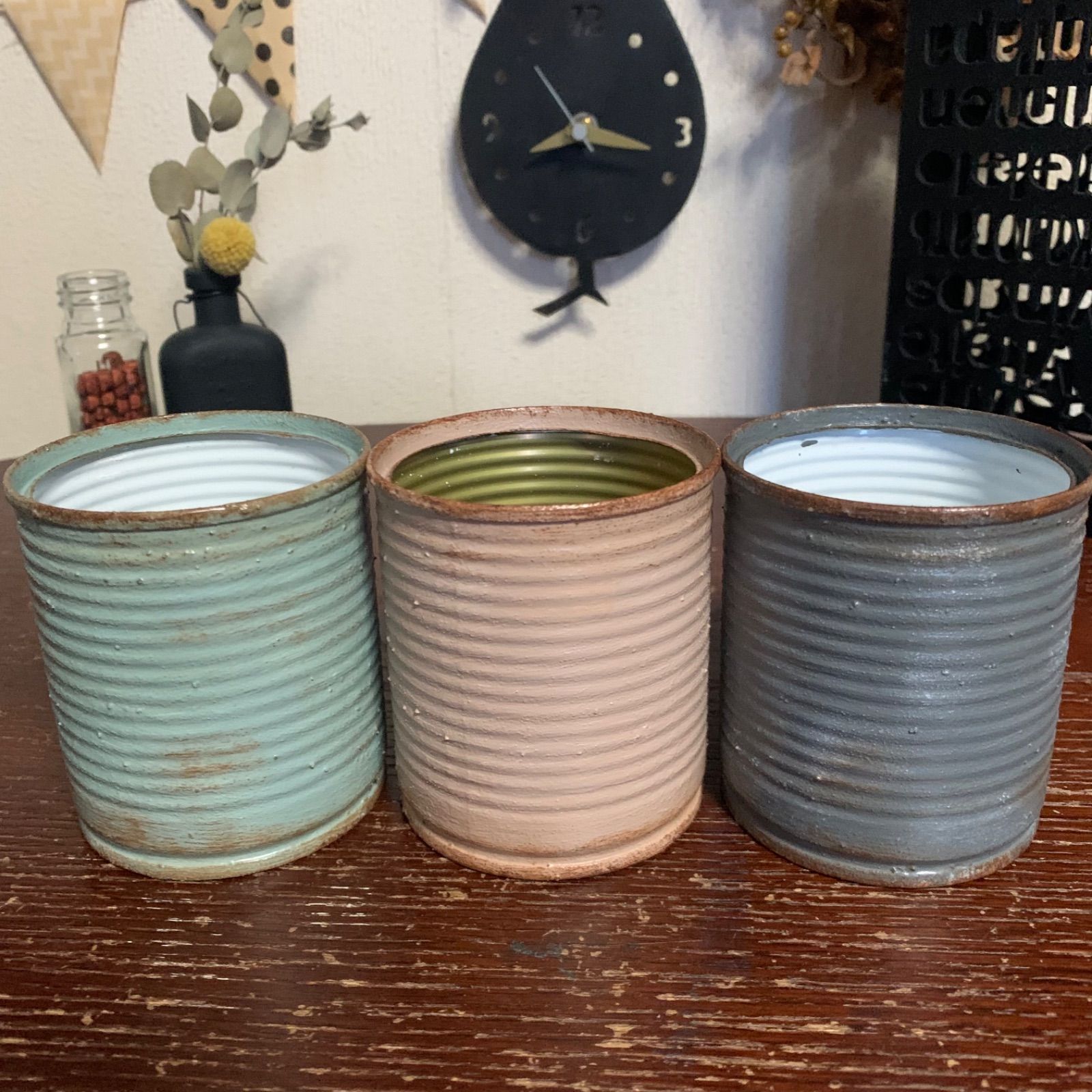 コーン缶＊リメイク缶＊3個セット＊リメ缶＊ハンドメイド