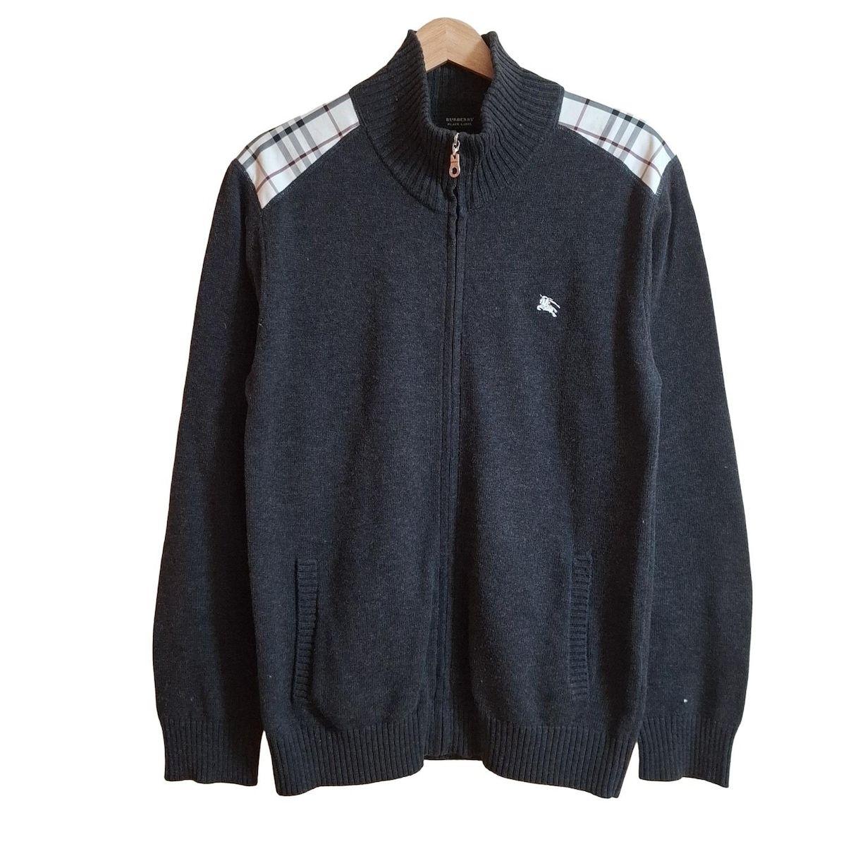 Burberry Black Label バーバリーブラックレーベル カーディガン サイズ3 L メンズ - ダークグレー×ベージュ×マルチ