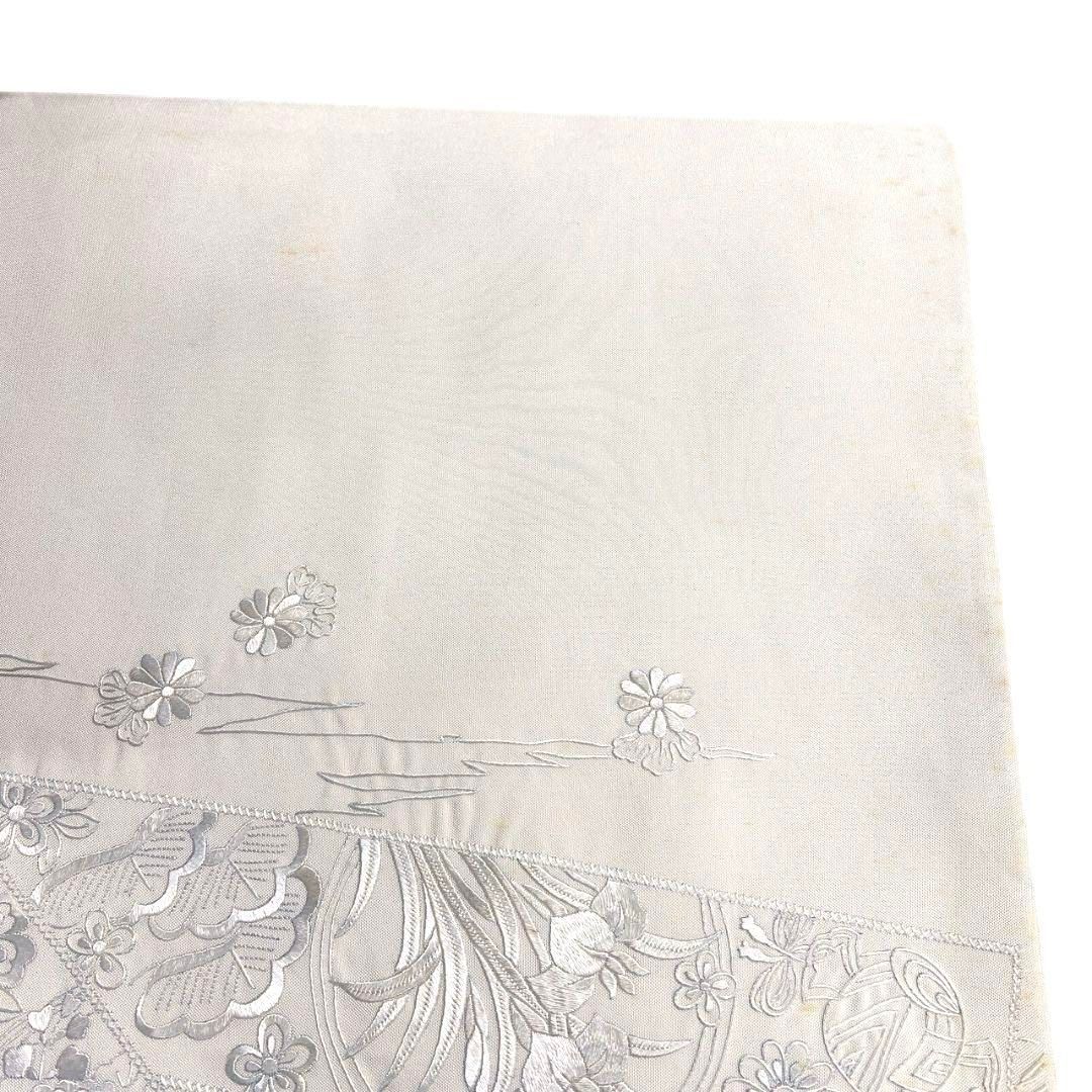 袋帯　刺繍　菊花　桐の花　菖蒲　霞　宝尽くし　着物　103b p 袋帯 刺繍 菊花 桐の花 菖蒲 霞 宝尽くし 着物 103b p 紫幸織（しこう