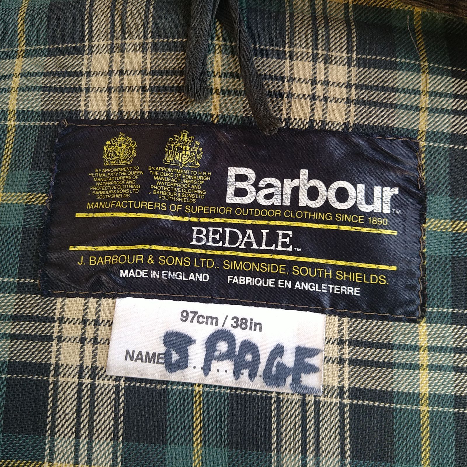 ☆ビンテージ☆ Barbour BEDALE バブアー ビデイル 97CM 38インチ 