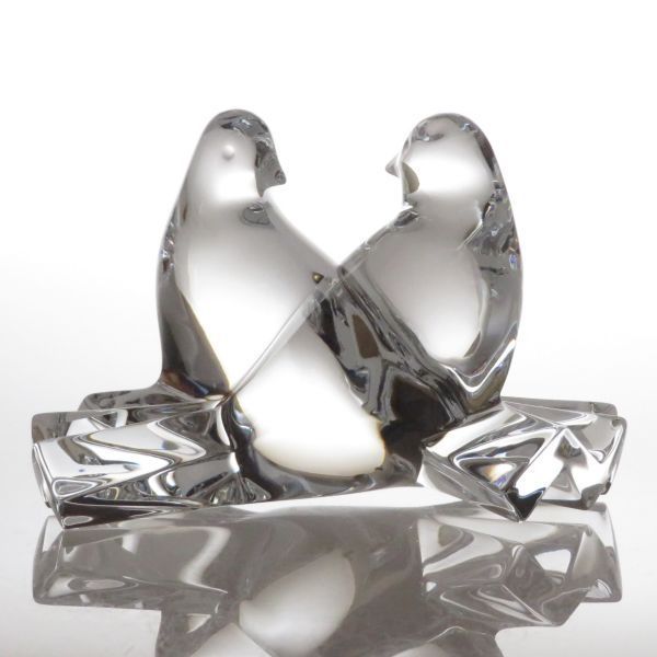 バカラ 置物 オブジェ 鳩つがい 鳥 クリア Baccarat 鳩 オブジェ」の