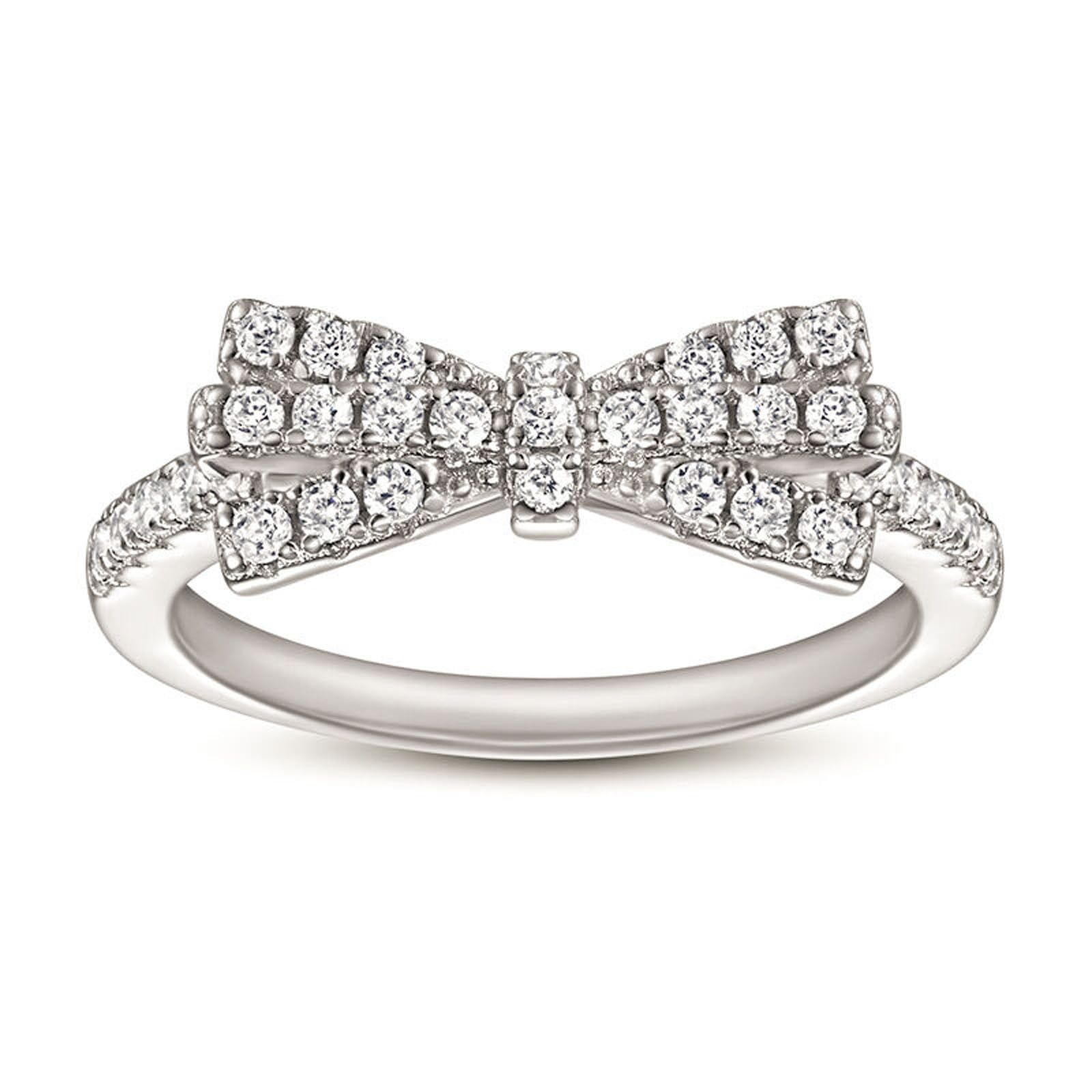 在庫処分 指輪 指輪 かわいい キラキラ レディースリング ダイヤモンド ジュエリー 美指リング 蝶結び レディース Jeulia