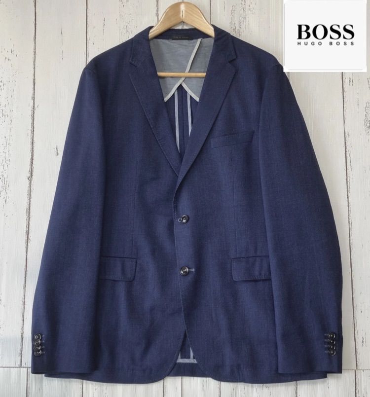 ヒューゴボス HUGO BOSS テーラードジャケット ブルー - メルカリ