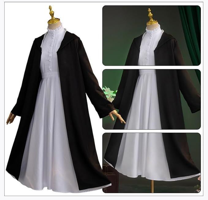 葬送のフリーレンフェルンコスチューム舞台装魔法使ウイッグコスプレハロウィン演出服学園祭文化祭髪飾りクリスマス変装