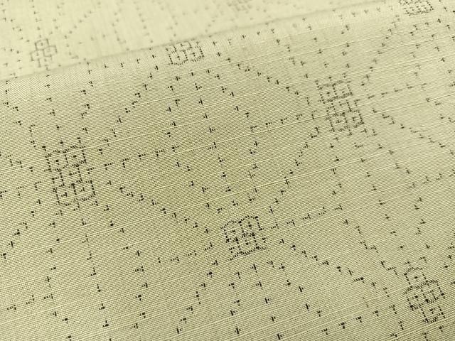 平和屋着物○結城紬 80亀甲 麻の葉間道 結び紐 正絹 逸品 DAAV6495ps