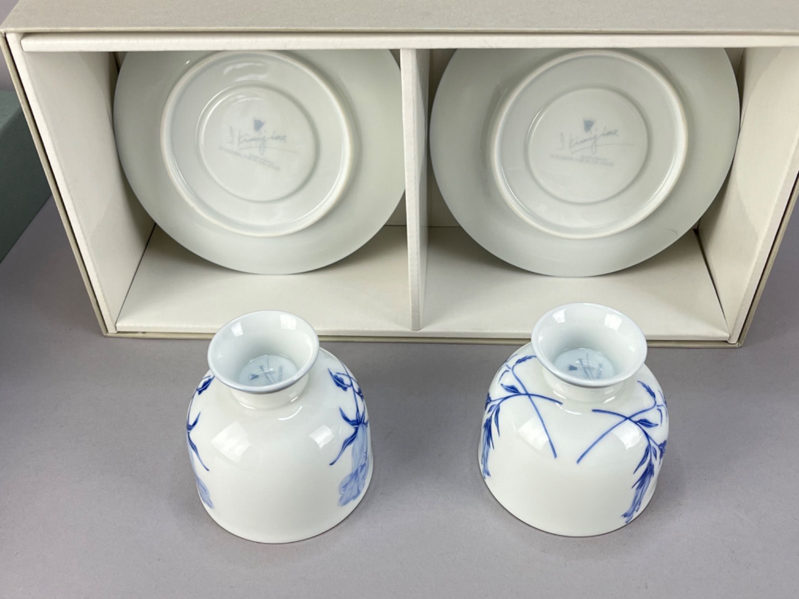 ☆未使用☆深川製磁 ロイヤルブルー 君島一郎 カップ＆ソーサー2客 箱