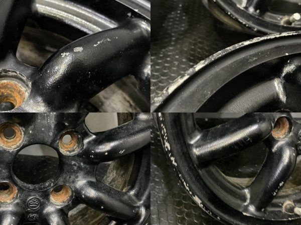 旧車ホイール ワタナベ 社外ホイール 14インチ 4本 6J4HPCD100約+40 エイトスポーク 希少 当時物　(VHO496)クレジットカード QRコード決済可能 旧車ホイール ワタナベ 社外ホイール 14インチ 4本 6J4HPCD100約+40