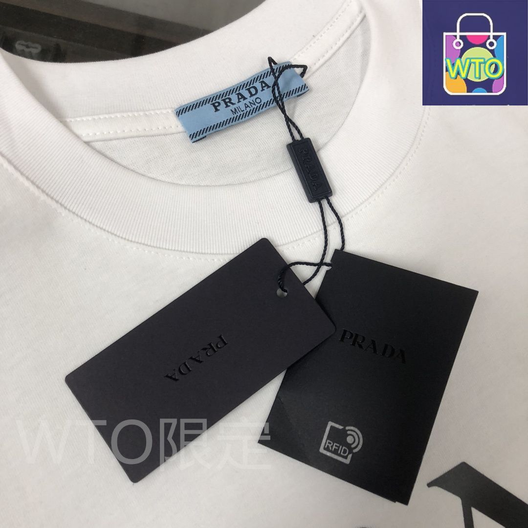 本日限定特価】PRADA 春夏 ロゴプリントTシャツ [本日特価|新品