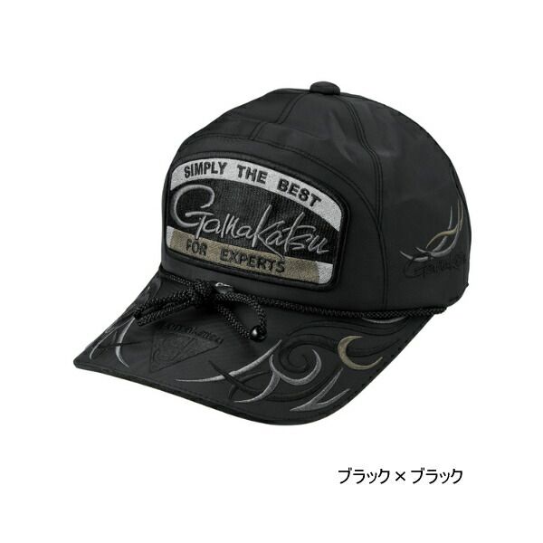 ≪ 25年3月新商品 ≫ がまかつ フィッシングキャップ ワッペン GM-9112 ブラック×ブラック Mサイズ