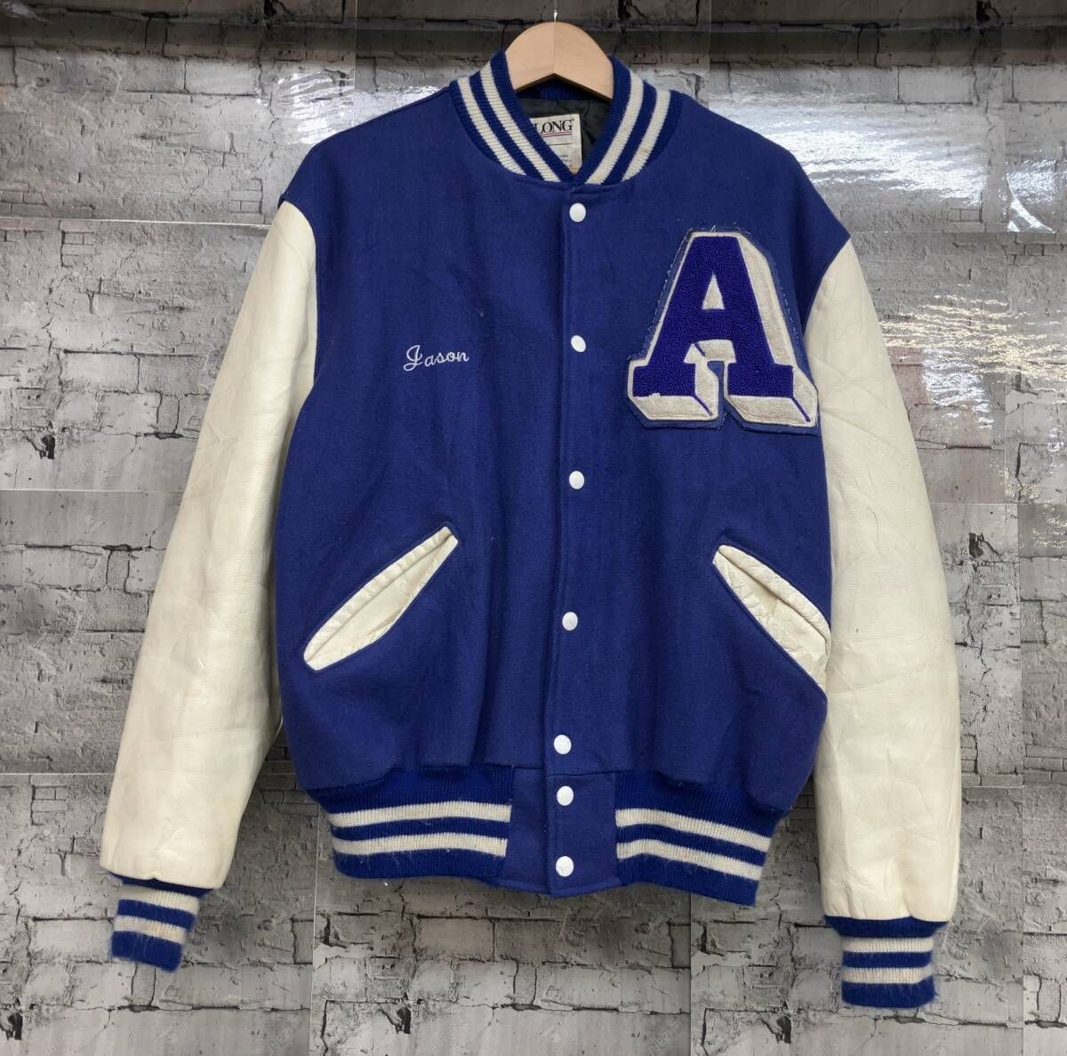 美品 DeLONG アワードジャケット スタジャン 90's USA製 90s USA製 DeLONG デロング スタジャン アワードジャケット サイズ46