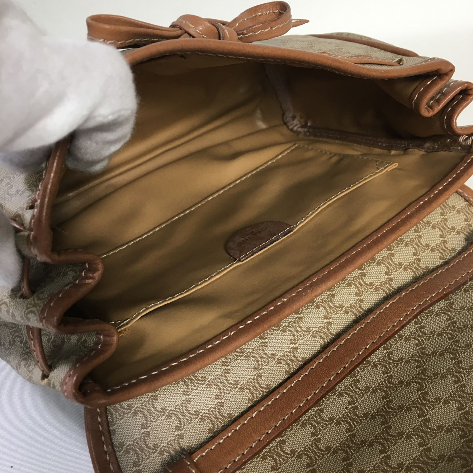 2503-70｜美品｜セリーヌ ショルダーバッグ ブラウン マカダム トリオンフ 2503-70｜美品｜セリーヌ ショルダーバッグ ブラウン マカダム