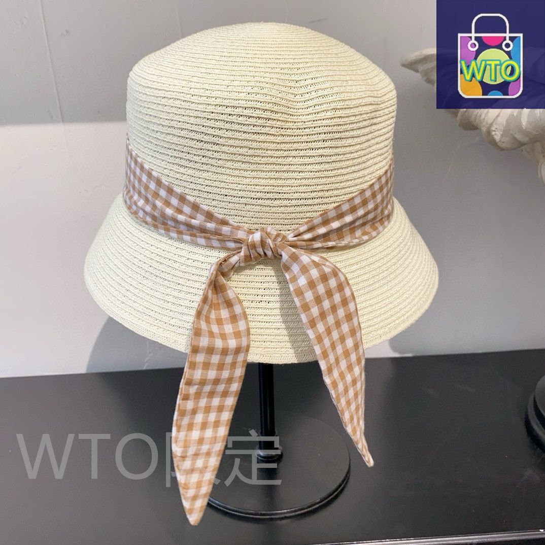 ミュウミュウ 刺繍アルファベットリボン ストローハット 登場 -WTO輸入1