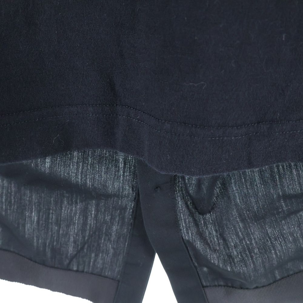  Sacai サカイ ドッキング 胸ポケット バックボタン カットソー 半袖Tシャツ ブラック レディース SCW-022 半袖(Tシャツ) Tシャツ カットソー