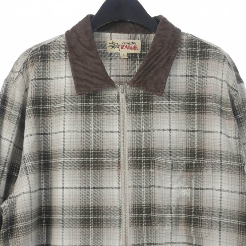 ステューシー STUSSY Frank Plaid ZIP SHIRT オンブレチェック ジップ