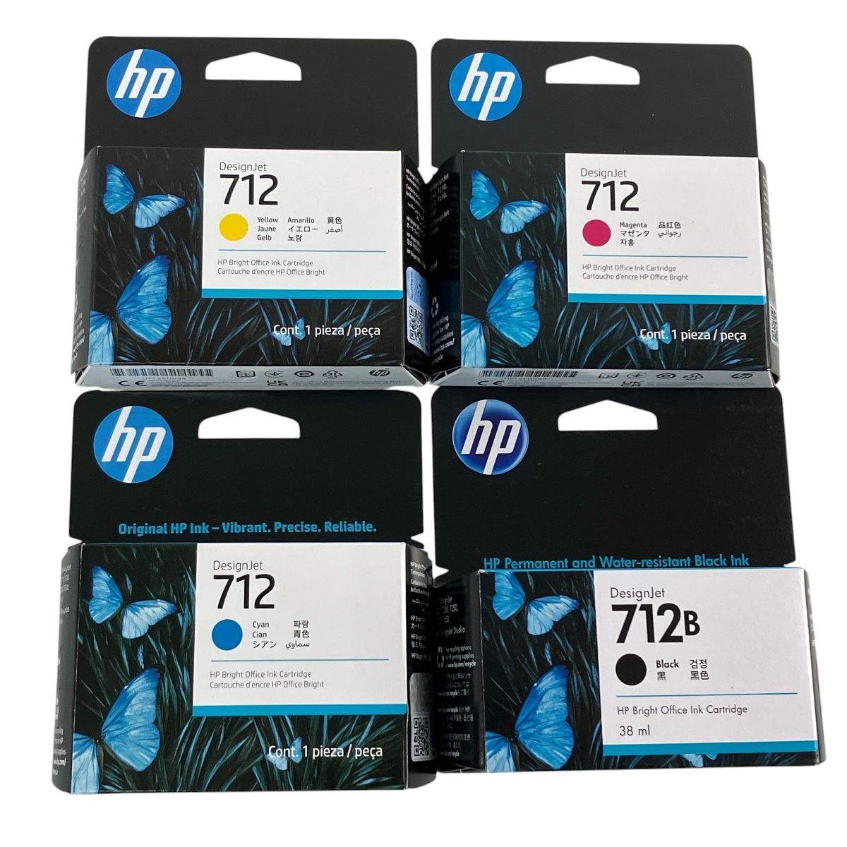 HP 712 インクカートリッジ 4色セット 純正 ブラック イエロー シアン マゼンタ N10026880