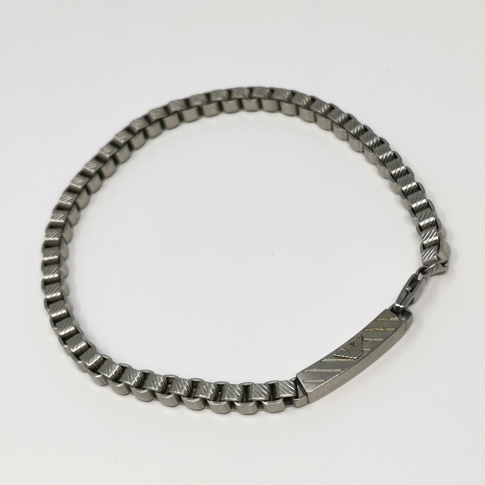 EMPORIO ARMANI エンポリオ アルマーニ アンクレット メンズアクセ シルバーカラー くすみあり 品 管理番号KKVUNKO75