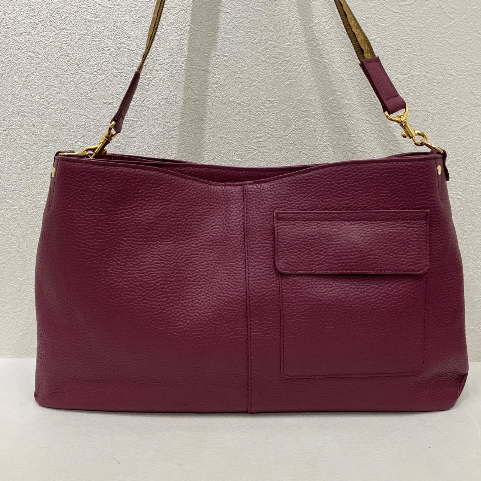 4677 ATAO アタオ elvy エルヴィ プラム 2way ショルダーバッグ レザー  