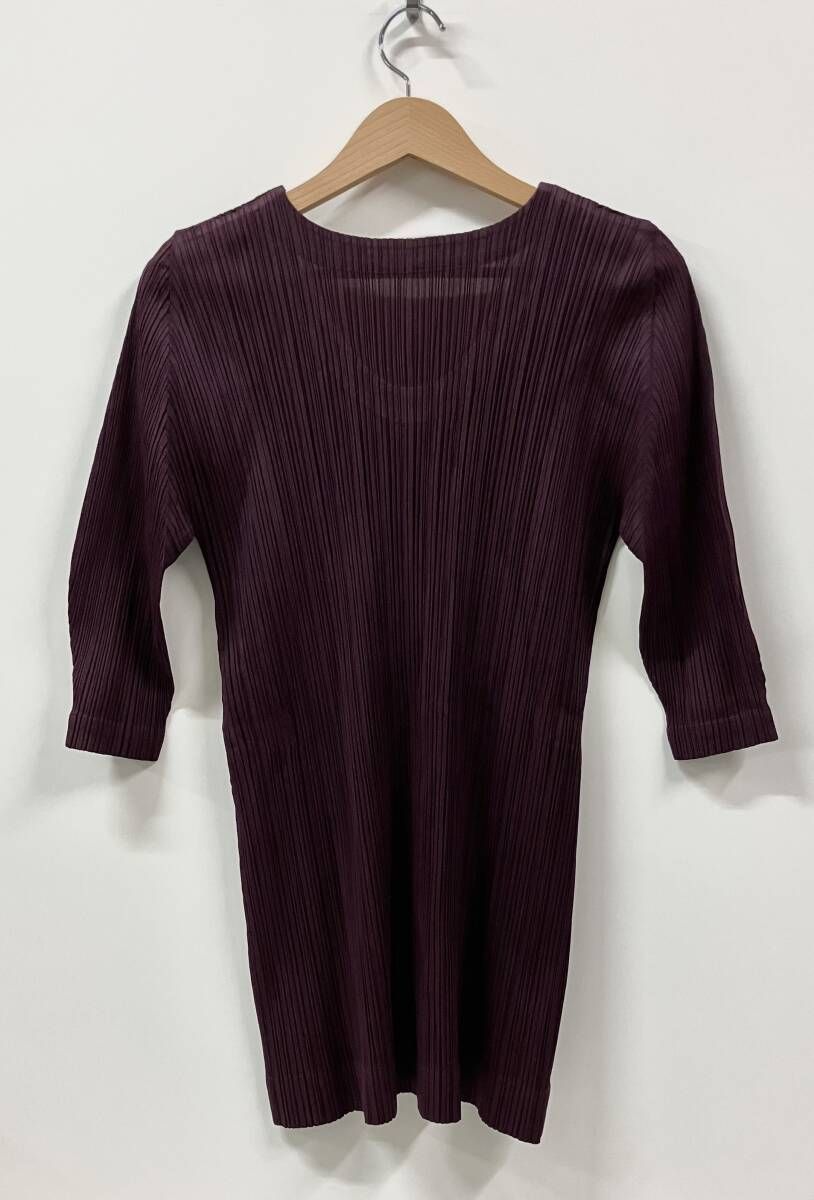 PLEATS PLEASE プリーツプリーズ ISSEY MIYAKE イッセイミヤケ 長袖Tシャツ カットソー サイズ3 PP03-JT625 パープル 日本製