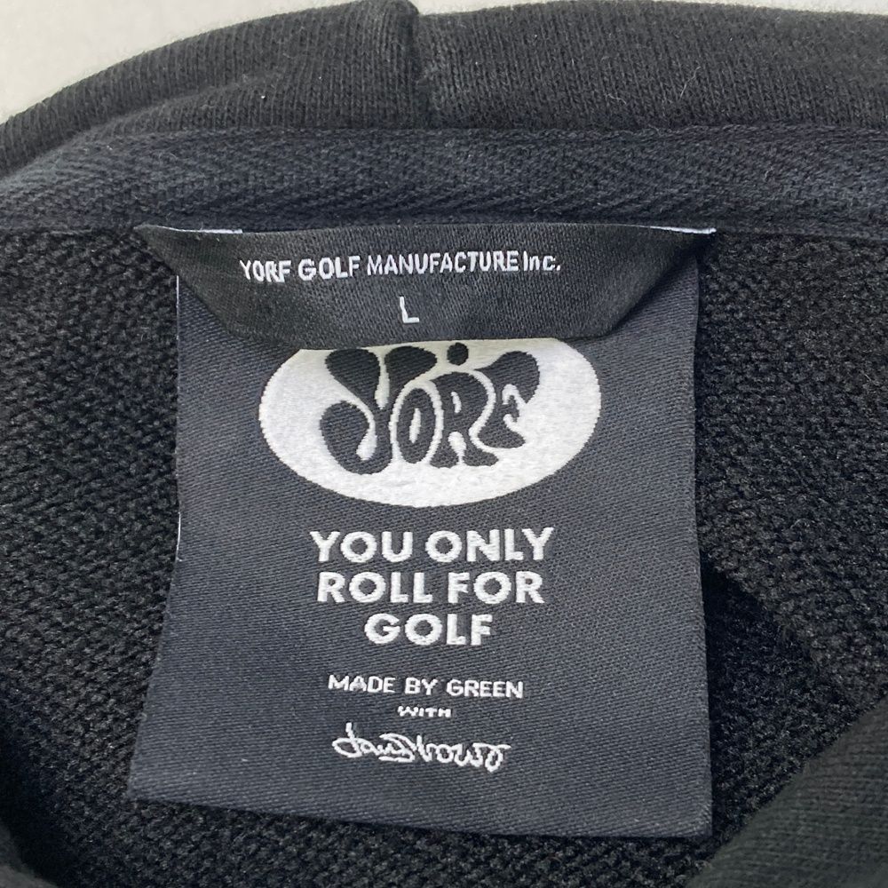 30日間返品交換可能！ サイズ L YORF GOLF ヨルフゴルフ モデル スウェットパーカー ブラック系 240101507885 ゴルフウェア メンズ ストスト