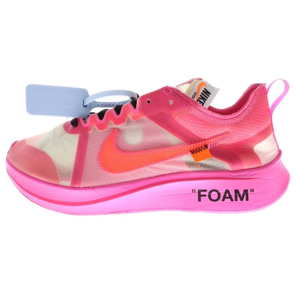 NIKE (ナイキ) ×OFF WHITE THE 10 ZOOM FLY オフホワイト ザ テン ズームフライ ローカットスニーカー ピンク US9/27.0cm AJ4588-600