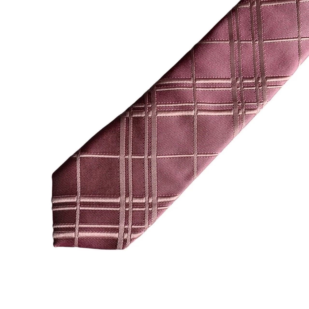 ꧁美品꧂ バーバリー ネクタイ ノバチェック チェック グレー ブラック ピンク BURBERRY バーバリー ネクタイ ピンク 絹 ブラックレーベル