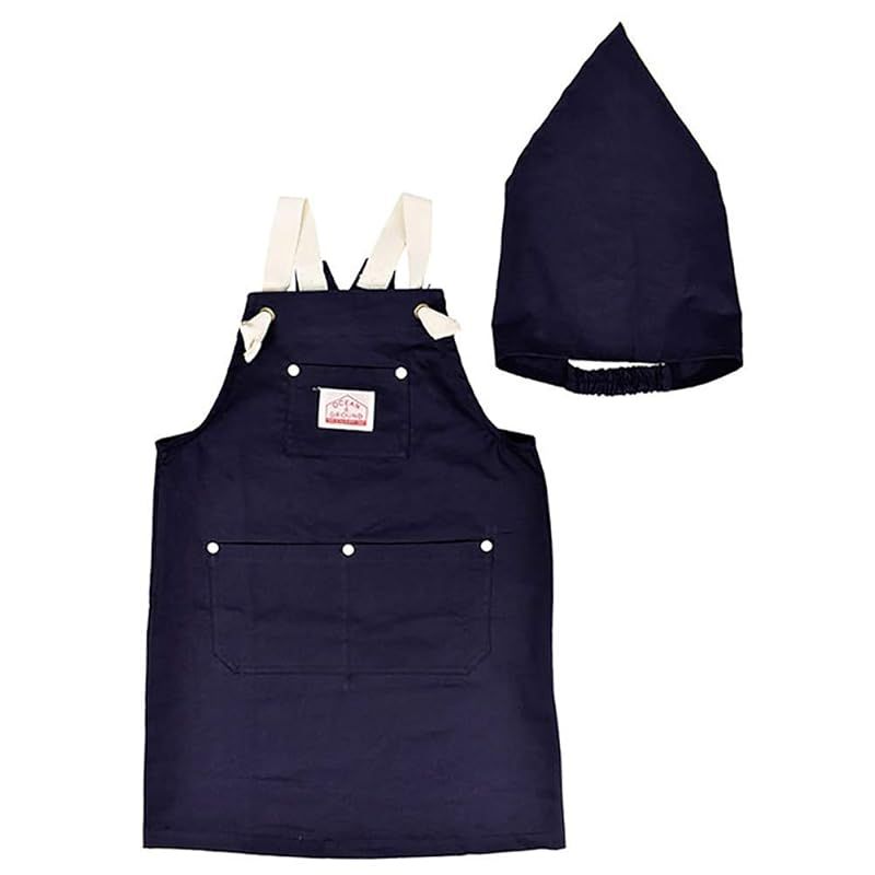 オーシャンアンドグラウンド エプロン セット COOKDAY キッズ ジュニア NV ネイビー Sサイズ 1