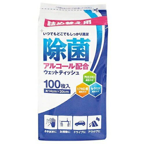 除菌ウェットティッシュ詰替 100枚×36P イデアス