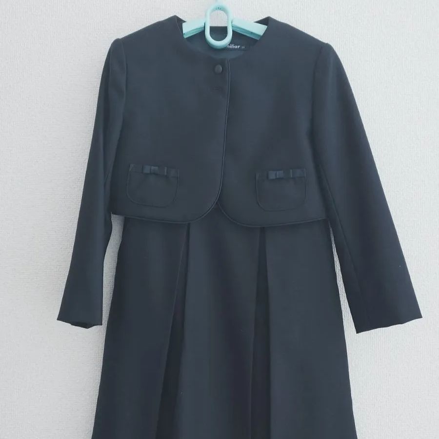 ファミリア ネイビーアンサンブル120 女子お受験用（フォーマルスーツ