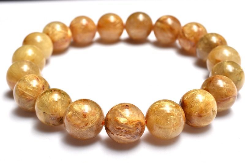 １点物 黄金の太針束 ゴールドタイチンルチルクォーツ 10.5mm ブレスレット パワーストーン 天然石 _MA8286 NEXPOTALLINN_EU