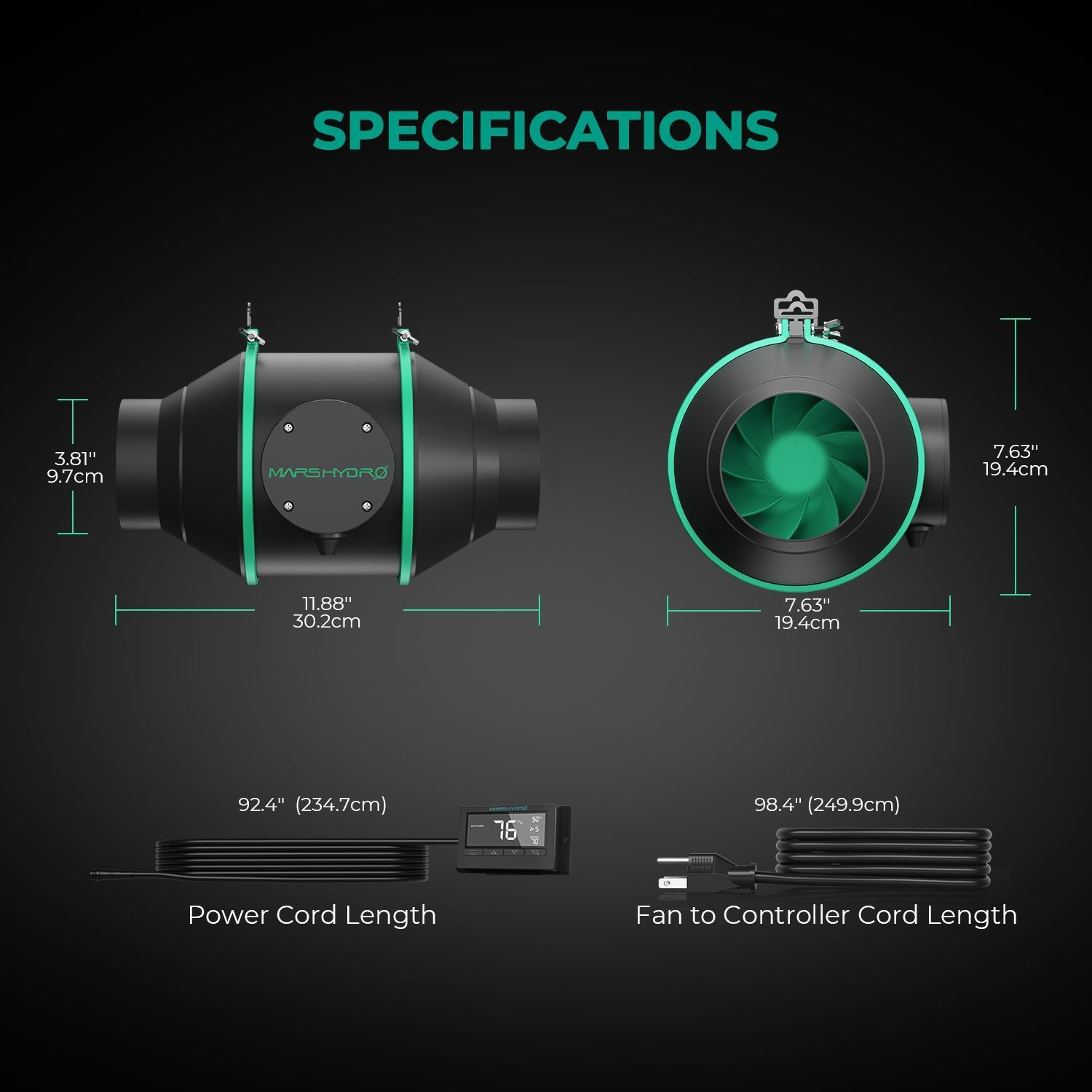 Mars Hydro 4インチ ダクトファン 5点セット【正規代理店】 - 空気清浄