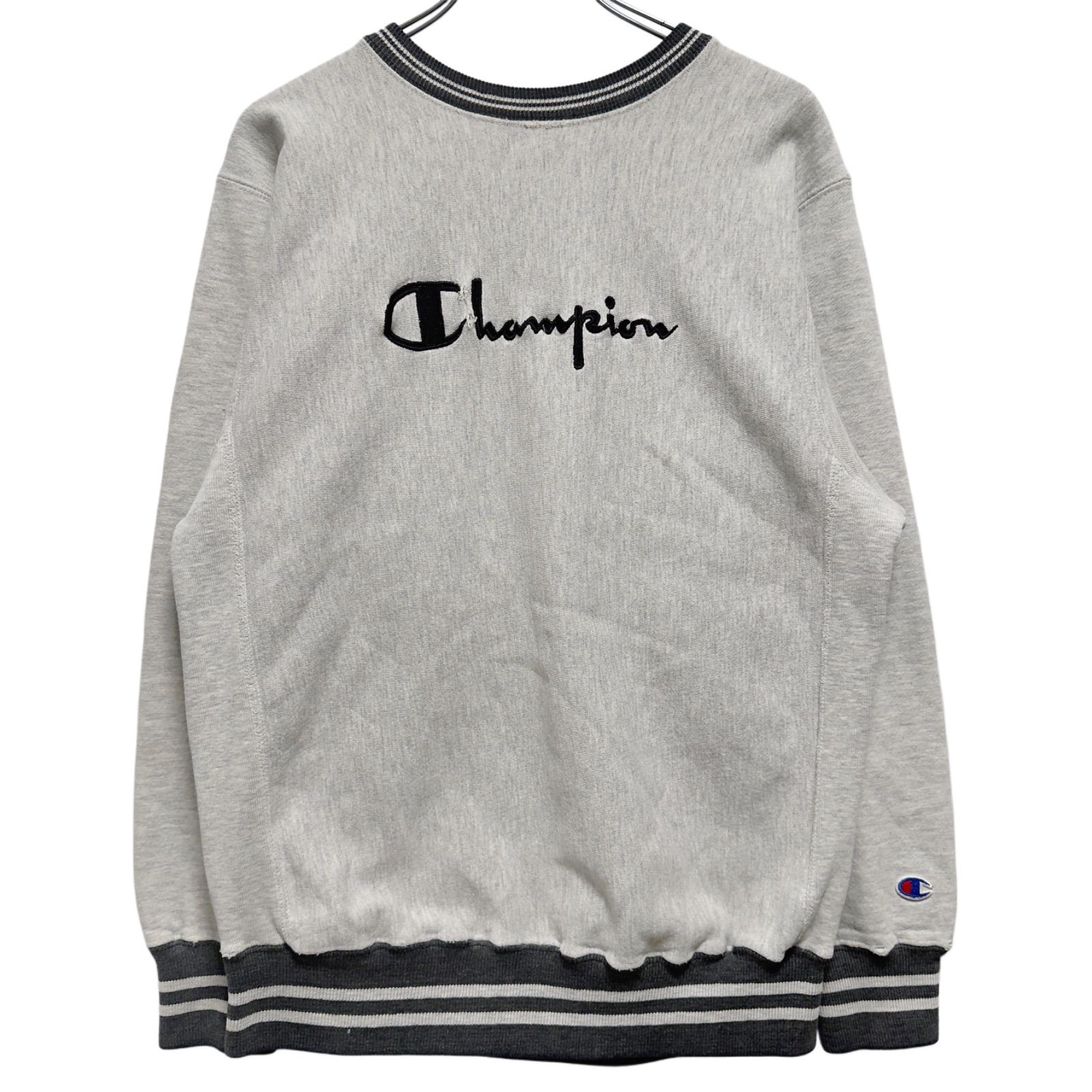 90s 刺繍タグ　champion リバースウィーブ　フェード　グレー 90s 刺繍タグchampion リバースウィーブフェードグレー