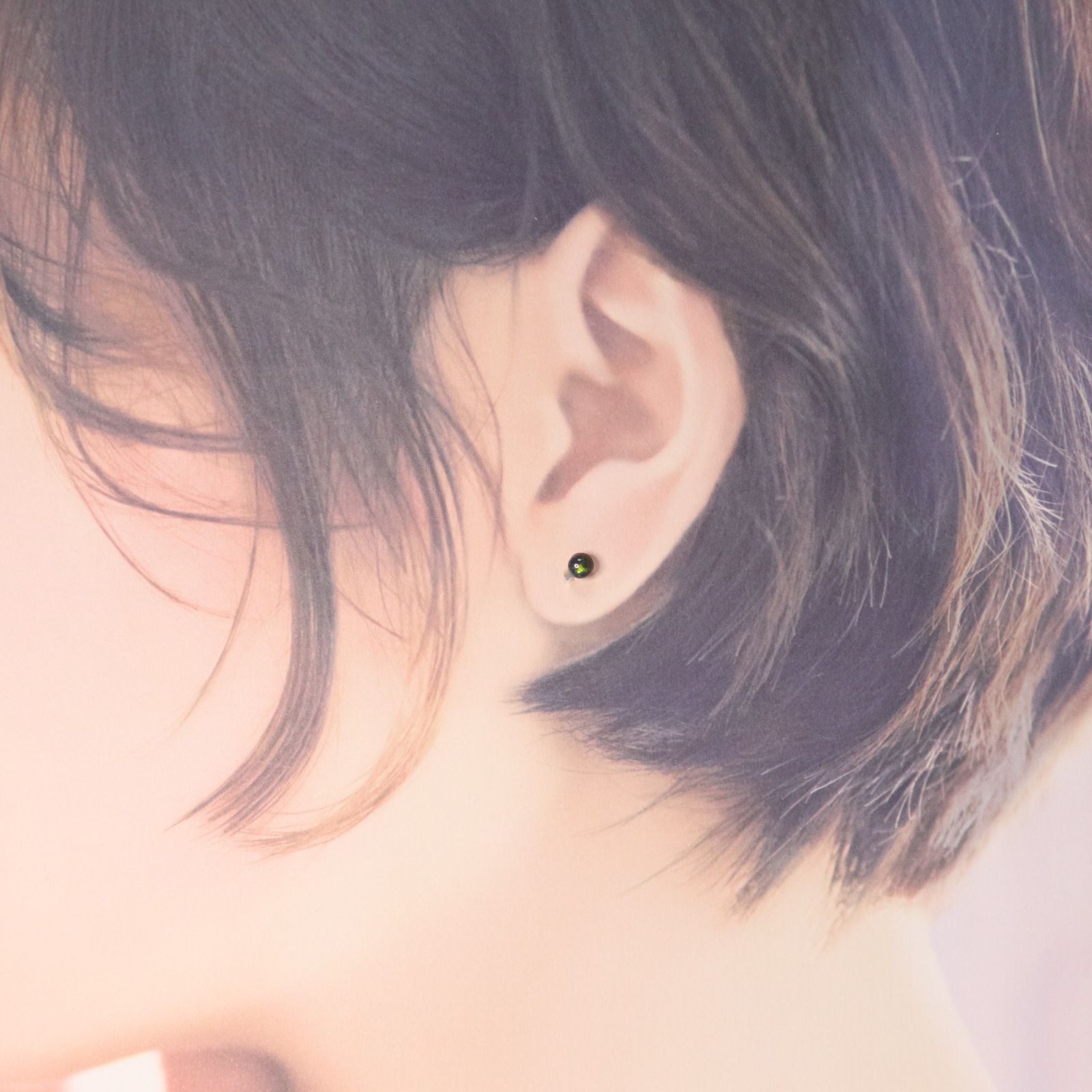 うさねこ◆大粒ブラックオパールピアス✧14kgf うさねこ様専用◇大粒ブラックオパールピアス✧14kgf