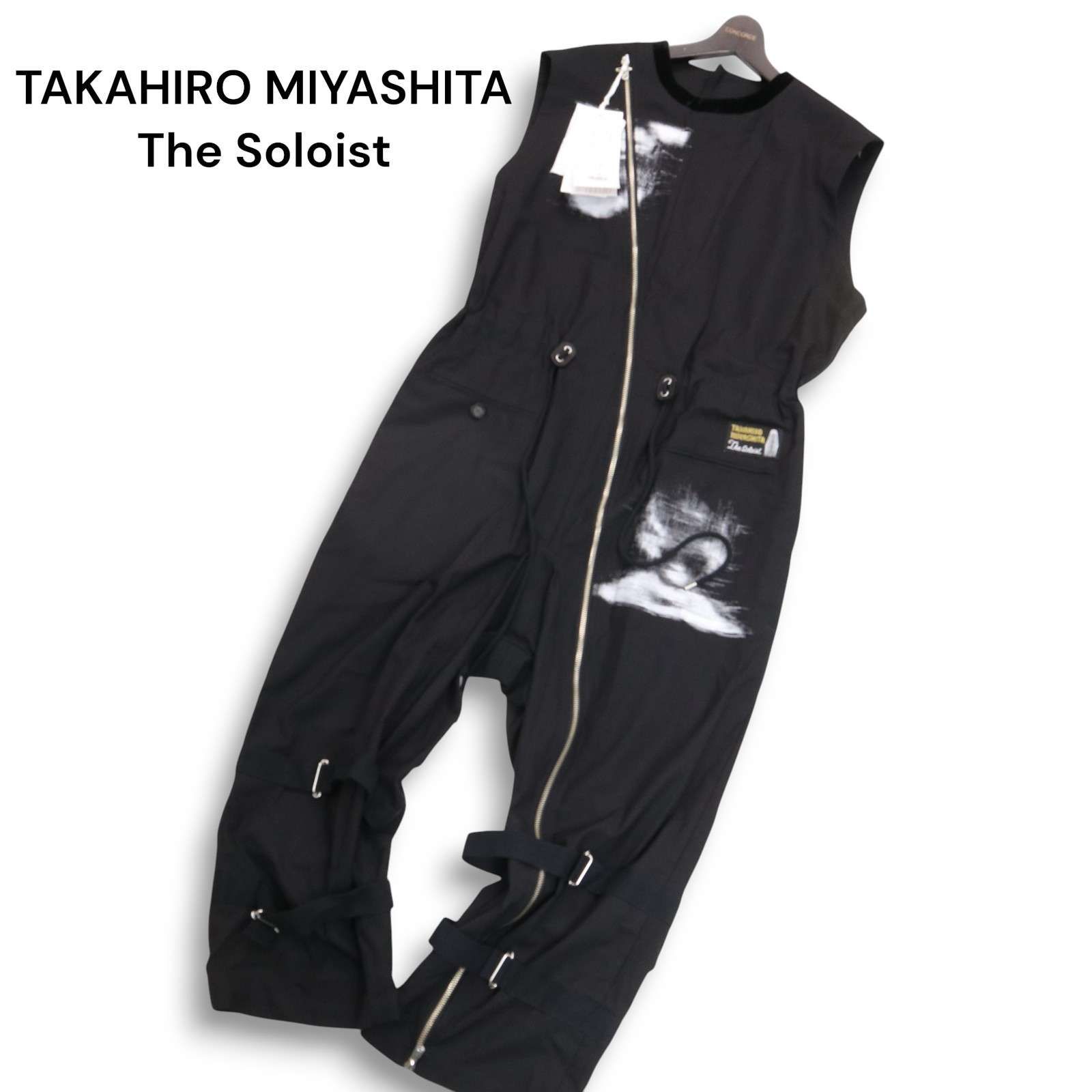 【新品 23SS】 TAKAHIRO MIYASHITA The Soloist ソロイスト オールインワン つなぎ ジャンプスーツ Sz.44　メンズ 黒 定18万 新品 23SS】 TAKAHIRO MIYASHITA The Soloist ソロイスト