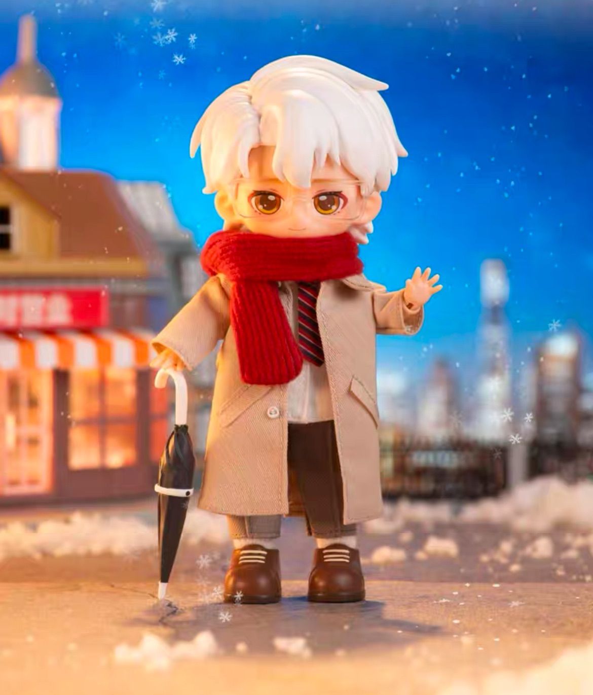 【開封済｜シークレット】希少品 SIMONTOYS 佩特森 Season1 “ペターセン男子学生シリーズ” 1/12 BJD Doll 15cm 人形 人偶 置物 海外限定 ブラインドボックス 置物 【モデル：転校生 Boy】white hair 1点