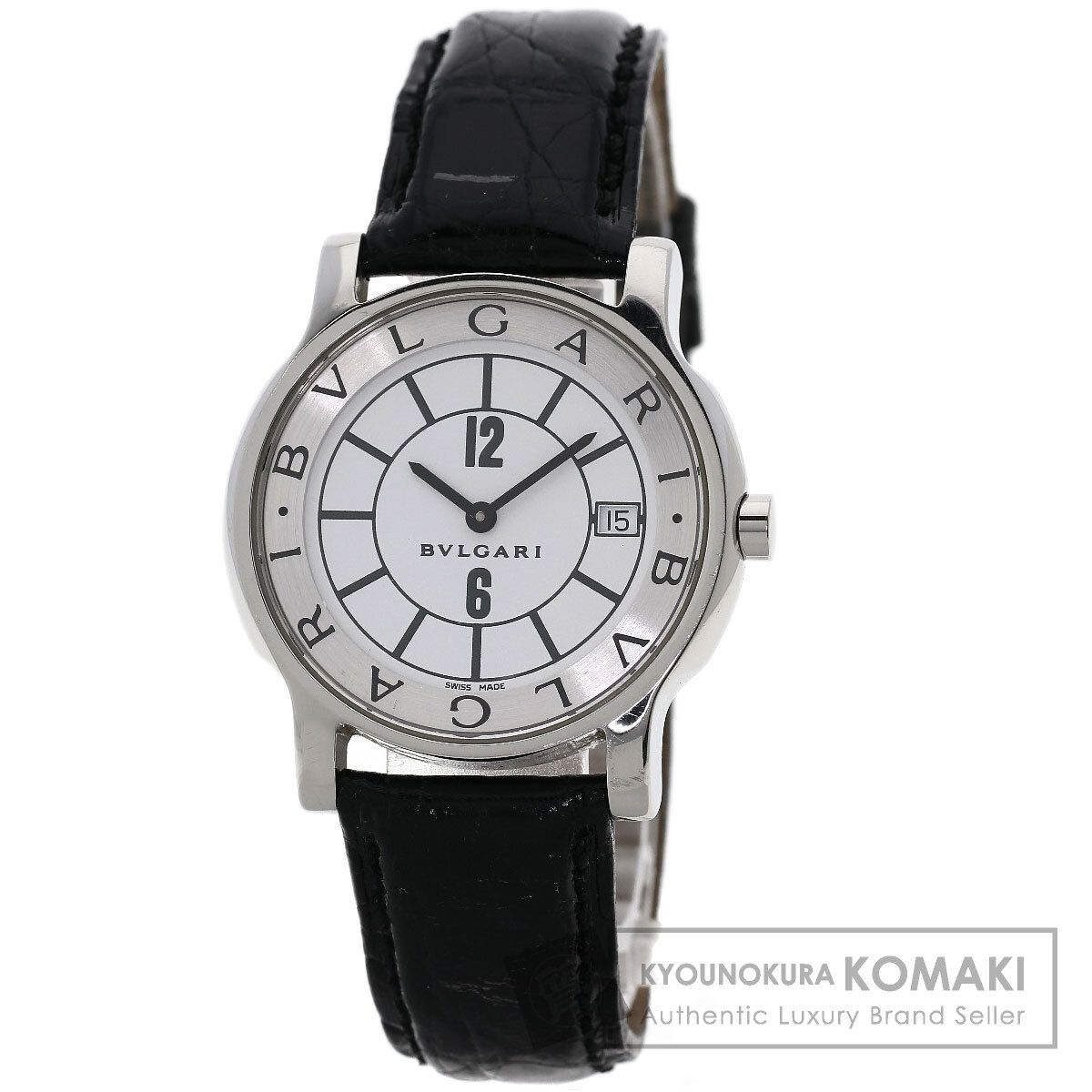 BVLGARI ブルガリ ST35 ソロテンポ 腕時計 SS 革 メンズ