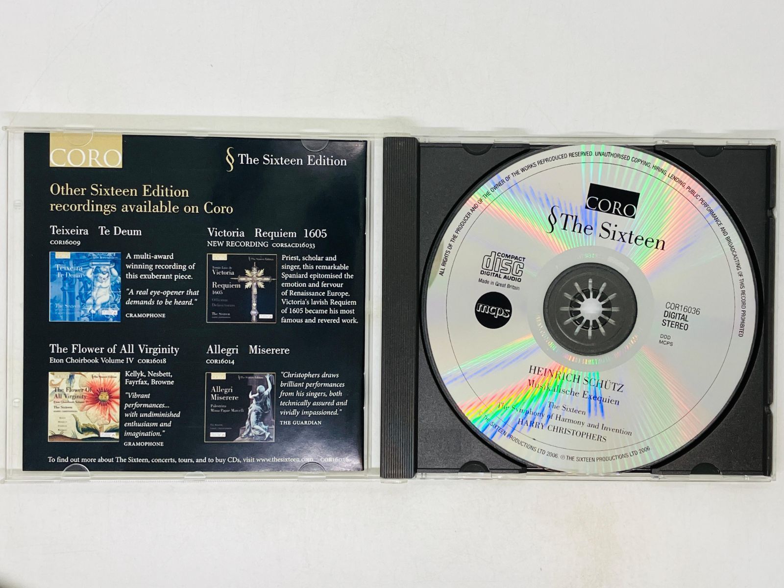 CD 英盤 Heinrich Schutz / Musikalische Exequien / The Sixteen