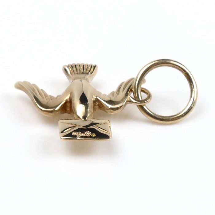 agete アガット K10PG ピンクゴールド 伝書鳩 ペンダントトップ 1.8g