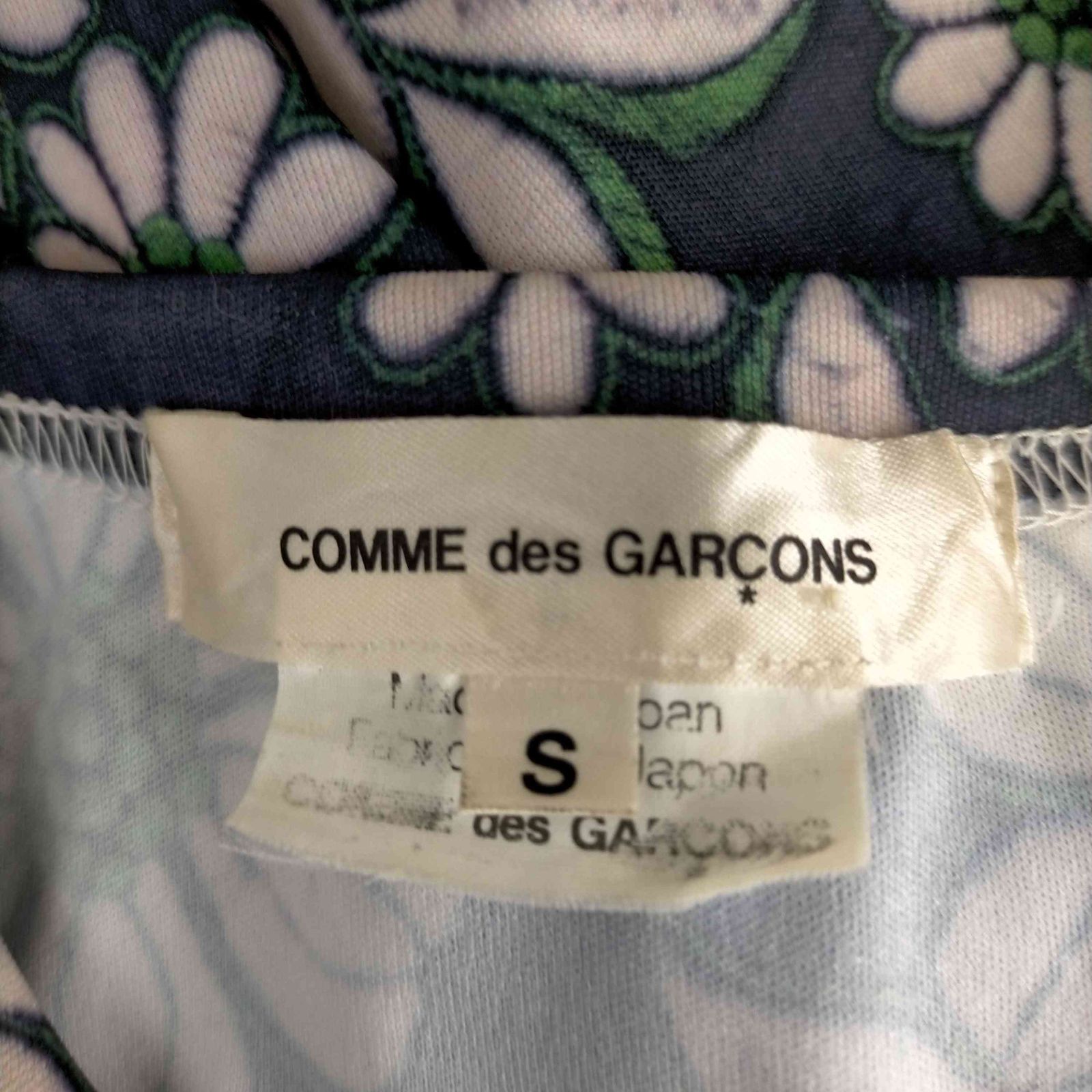 コムデギャルソン COMME des GARCONS AD2013 14SS NOT MAKING CLOTHING期 花柄転写プリント  ホールデザインTシャツ フラットガーメント レディース JPN：S