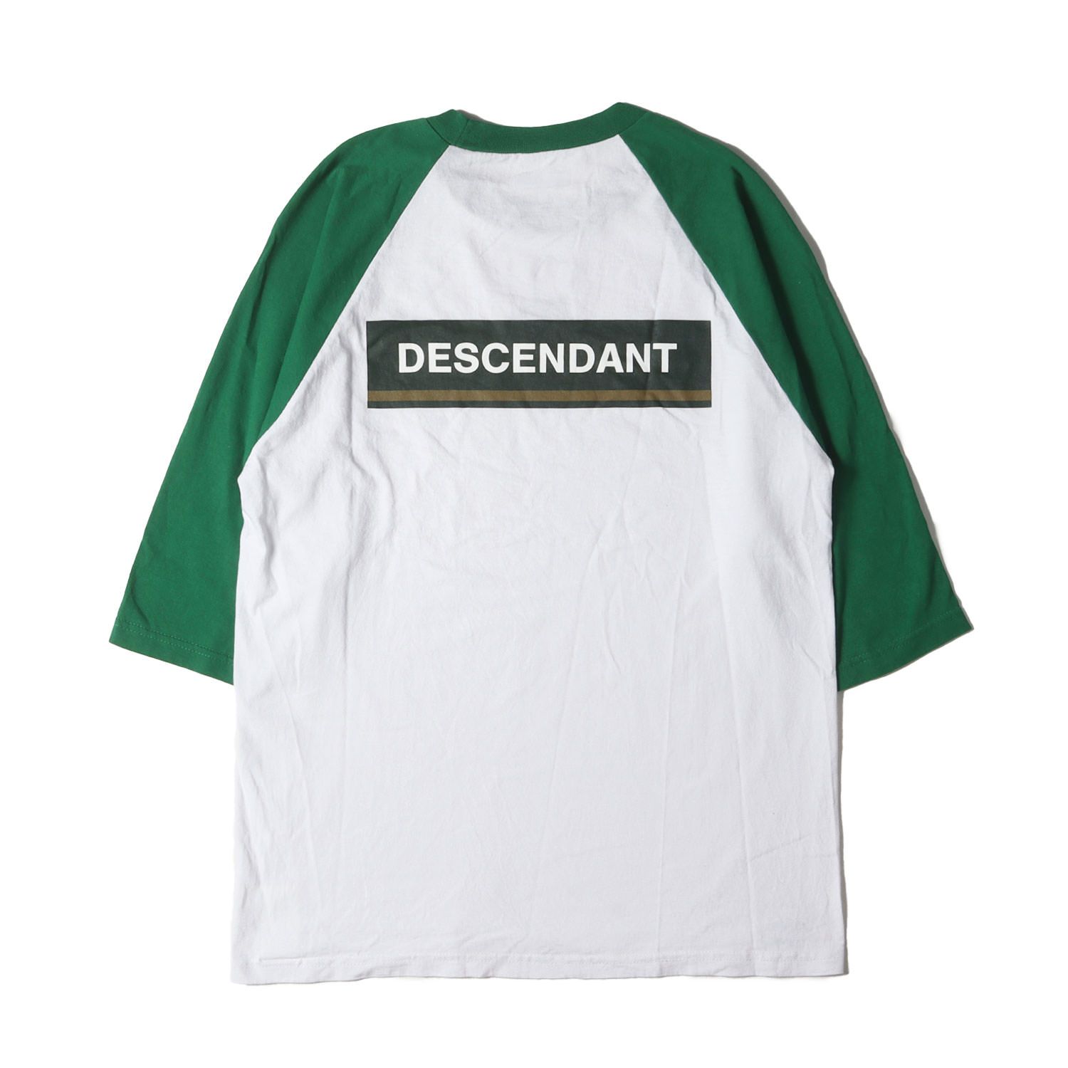 DESCENDANT ディセンダント Tシャツ サイズ:2 22SS 京都店 オープン記念 ラグラン 7分袖 Tシャツ (LS KYOTO  EXCLUSIVE) グリーン ホワイト トップス カットソー【メンズ】 - メルカリ