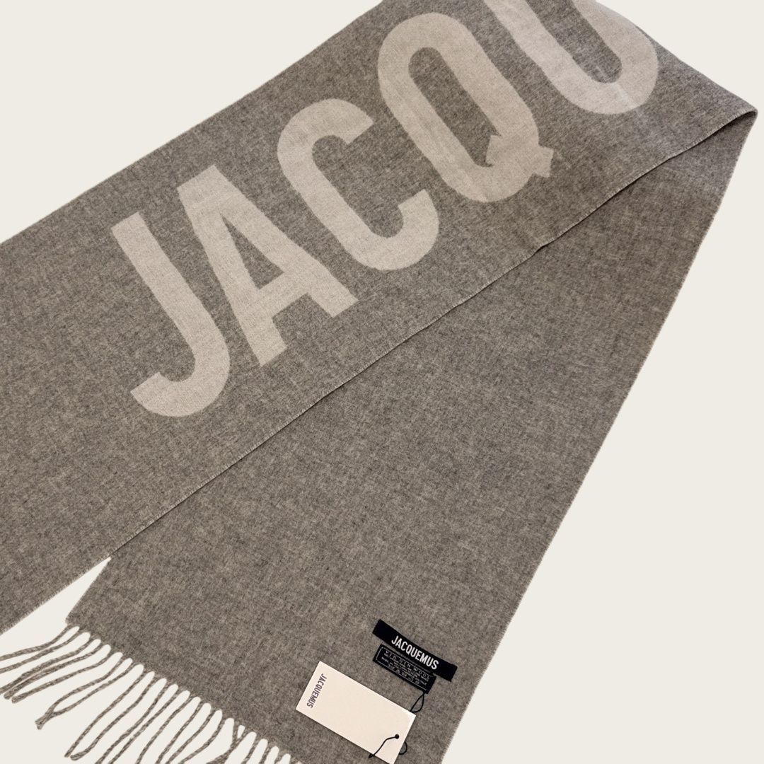 JACQUEMUS ジャックムス マフラー ロゴマフラー グレー 35*180cm