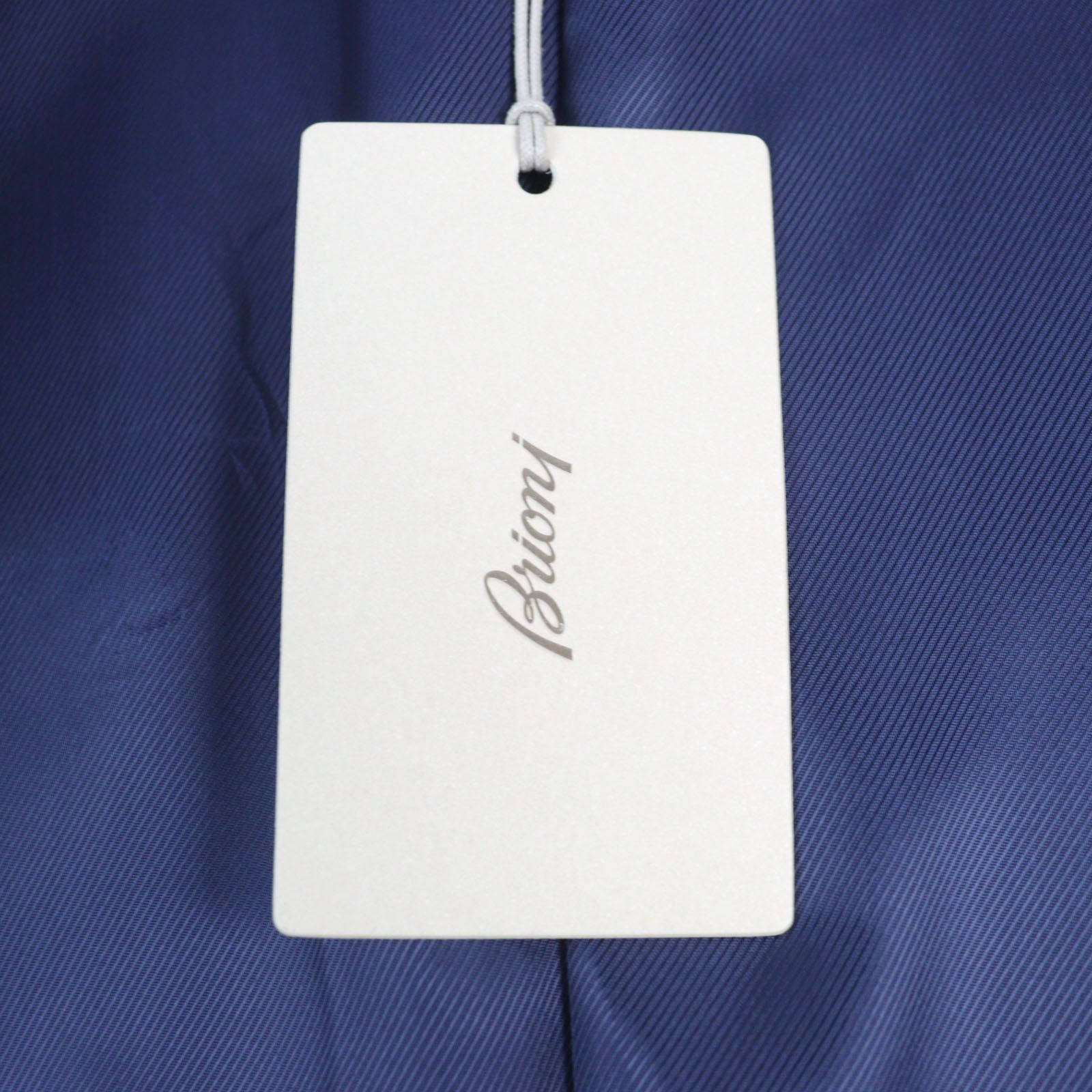 極美品○Brioni ブリオーニ バージンウール シルク ロゴボタン レザー
