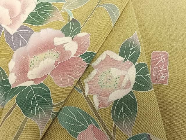 平和屋着物○訪問着 友禅 草花文 正絹 逸品 AAAY6580zg