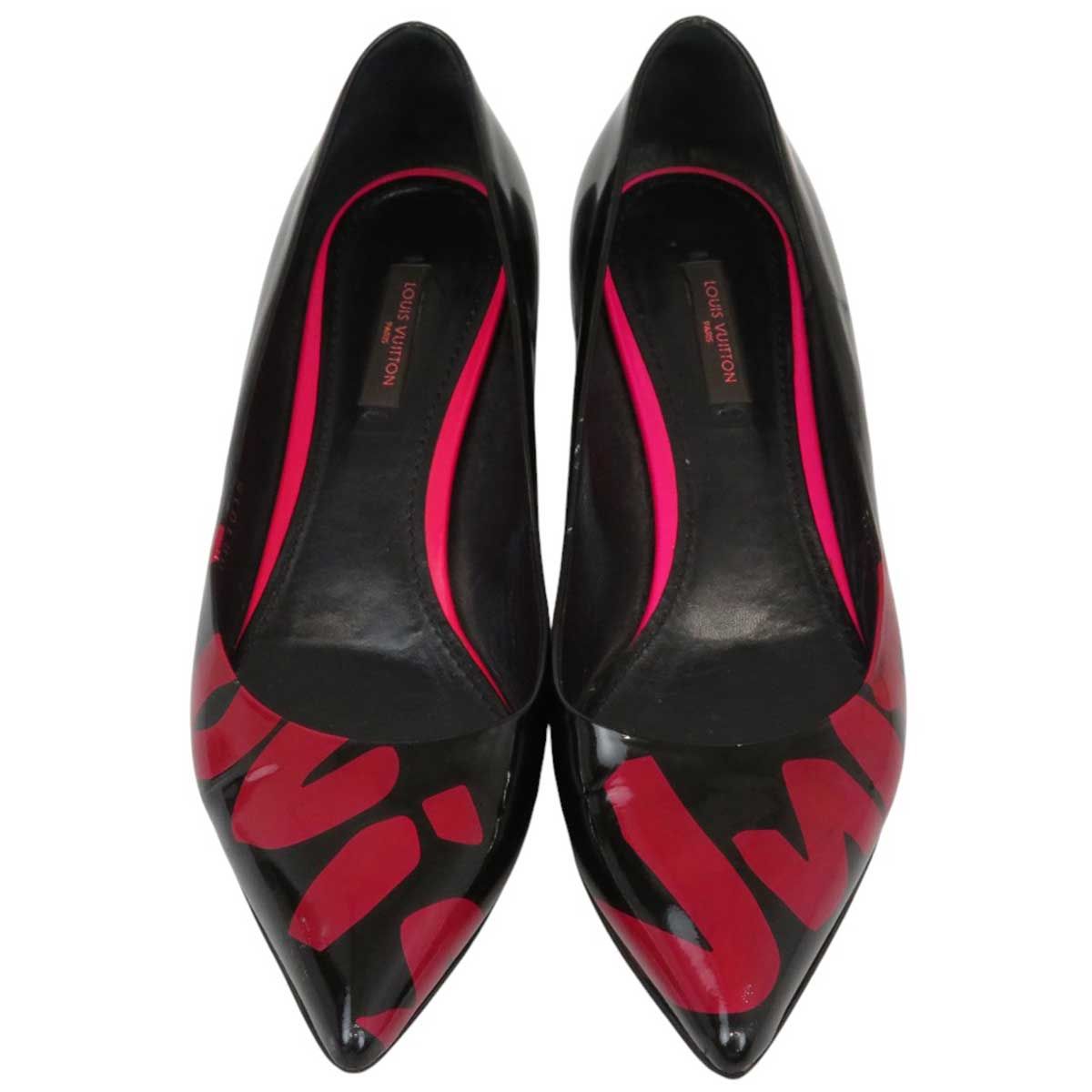 ルイヴィトン グラフィティ フラット パンプス レディース ブラック LOUIS VUITTON アパレル 小物