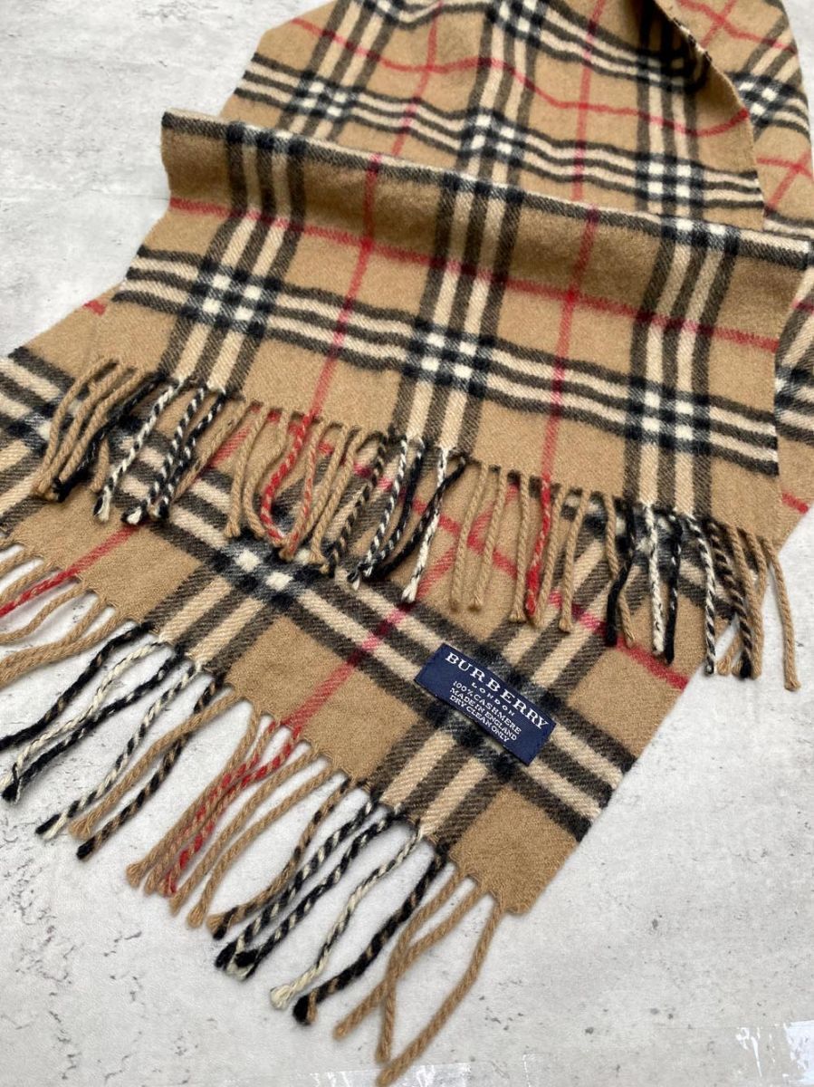 【良品】431 Burberrys of LONDON バーバリーロンドン マフラー カシミア 100% カーキチェック メンズ レディース ストール BURBERRY - BURBERRY LONDONバーバリーロンドン ステッチデザイン