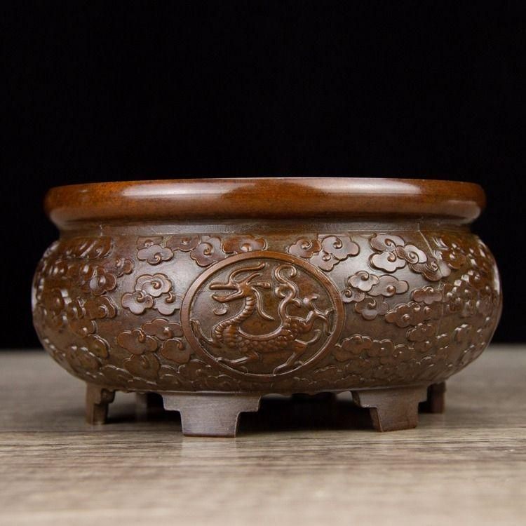 銅細工 四神獣聚宝盆 茶道具 香道具 装飾品 工芸品 美術品 置物 銅細工 四神獣聚宝盆 茶道具 香道具 装飾品 工芸品 美術品 置物
